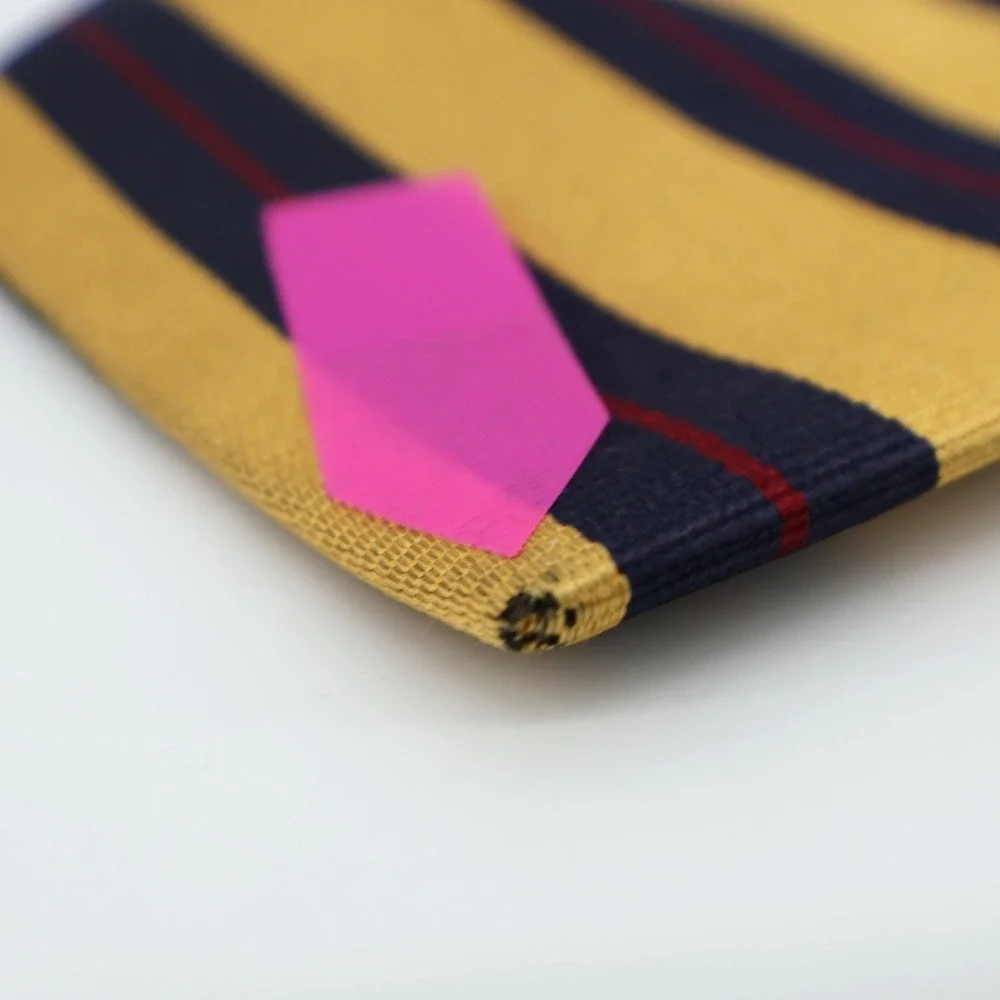 Brooks Brothers Pure Silk Striped Necktie Yellow Navy Red Made in USA 60